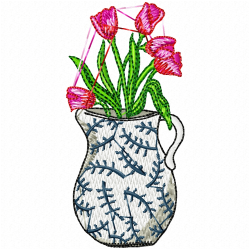 Vase For Flowers Embroidery Design 9 Vase For Flowers Embroidery Design 9